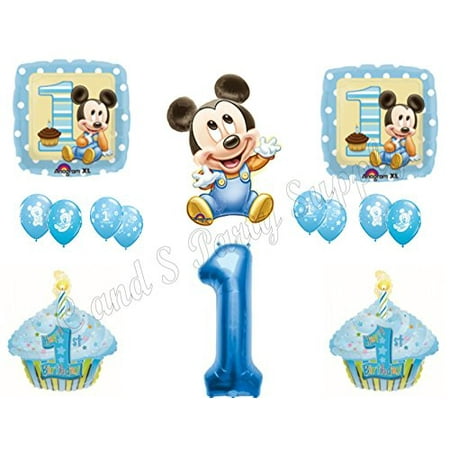 Xl Baby Mickey Mouse 1st First Birthday Party Balloons Decoration
