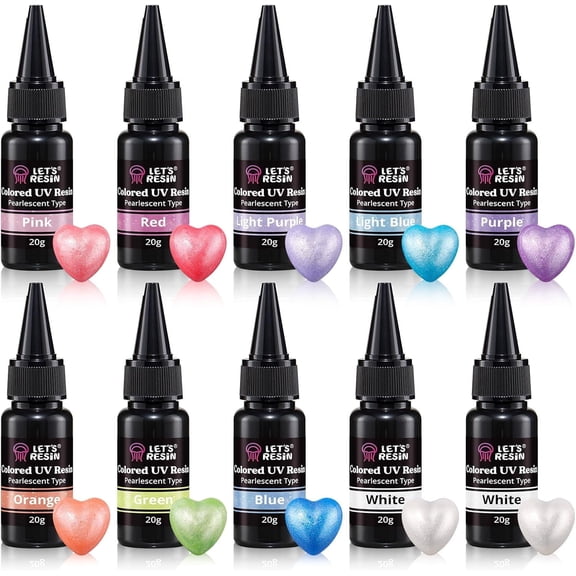 LET'S RESIN Pearlescent UV Resin, Low Odor, Minimal Bubbles for Casting, Coating, Jewelry Making, Decoration