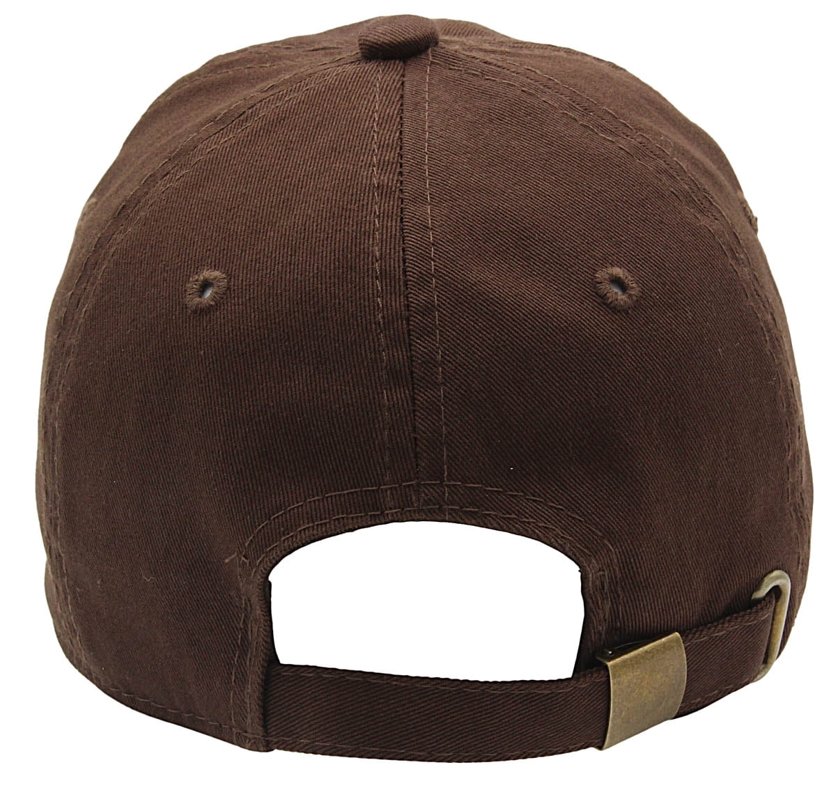 Dark Brown buckle closure unisex casual cotton basic baseball cap