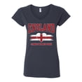 thumbnail image 2 of Wild Bobby England Flag Heart Come On England Graphic | Women's Novelty T-Shirt | Soccer Football Fan Game Day Gift for Her Women Standard V-Neck Tee, 2 of 5