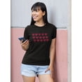thumbnail image 2 of Red Hearts Lives Pattern Graphic Women Black T-Shirt, Female Medium, 2 of 4