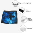 thumbnail image 3 of Pofeuu Blue Fire Cool Wolf Print Men’s Boxer Briefs, Moisture-Wicking Underwear, Regular,Trunk-Small, 3 of 5