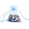 thumbnail image 3 of 100Pcs Sheer Organza Gift Bags Cyan Wedding Favor Gift Wrap Bags with Drawstring 3.93x3.15 Inch Gift Packaging Bags Organza Jewelry Pouches for Potpourri Party Christmas Mixed Color, 3 of 3