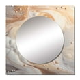 thumbnail image 2 of Designart "Flow Of Abstract Milky White" Abstract Shapes Square Mirror Wall Decor Modern - Large Cream Square Bathroom Mirror - Square Printed Wall Mirror Art, 2 of 5