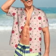 thumbnail image 5 of Lsque Strawberry pattern Hawaiian Shirt for Men, Unisex Summer Beach Casual Short Sleeve Button Down Shirts-Medium, 5 of 9