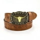 thumbnail image 1 of Cinturón de cuero de mezclilla occidental Niutou con hebilla de placa grande, cinturón de cuero PU punk para jóvenes y jóvenes de la sociedad vintage de moda para hombres, 1 of 5