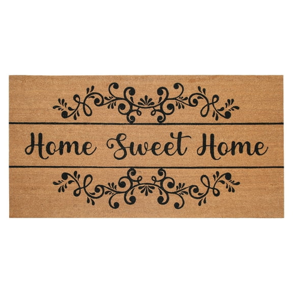 Chesapeake Coir Natural Black Non-Slip Doormat (36" x 72")