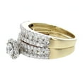 thumbnail image 3 of 2.00ctw Diamond Ring Set 14K Gold Round Solitaire Center Halo Setting Wide Bands 2 piece Set, 3 of 3