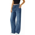 thumbnail image 7 of Straight Leg Jeans for Women,High Waisted Wide Leg Loose Microelastic Boyfriend Denim Pants, 7 of 7