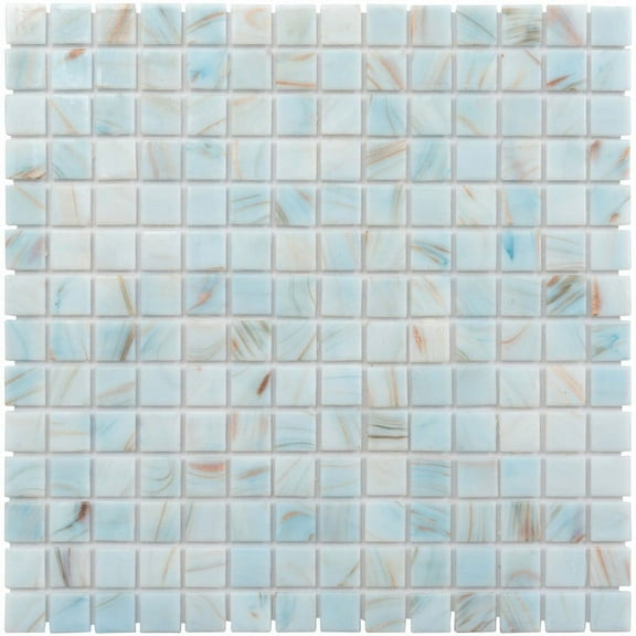 Celestial 12 in. x 12 in. Glossy Pastel Blue Glass Mosaic Wall and Floor Tile (10 sq. ft./case) (10-pack)