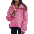 thumbnail image 3 of Women's Quilted Pullover Puffer Jacket Oversized Long Sleeve Hooded Coats Lightweight Winter Warm Pullover Outwear, 3 of 4