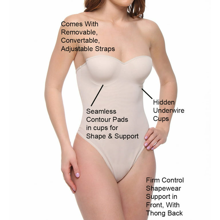 Women's Annette 10496 Convertible Strapless Shaping Thong Bodysuit