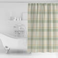 thumbnail image 3 of Hokiten Shower Curtain, Farmhouse Grid, Fabric Shower Curtains for Bathroom, Country Minimalistic Geometric Plaid Lattice Bath Curtain Waterproof Bathtub Curtains with 12 Hooks, Small 36" x 72", 3 of 7