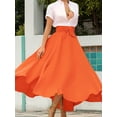 thumbnail image 2 of Osfvolr Women'S Elegant High Waist Casual Irregular Bohemian Maxi Dress with Pockets Orange Red M, 2 of 7