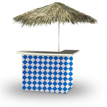 Best of Times 2001W2112-RB-WP Take Me To The Races Palapa Portable Bar & 6 ft. Square Palapa Umbrella, Royalblue & (Best Of Take 6)