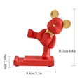 thumbnail image 3 of Soporte Para Teléfono De Oso Soportes de teléfono con adorno de oso de resina Kawaii Kicking Bear Soporte de escritorio para teléfono (rojo) Likrtyny Libre de BPA, 3 of 8