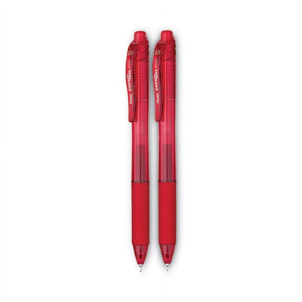 Energel-X Gel Pen, Retractable, Fine 0.5 Mm Needle Tip, Red Ink, Red Barrel, Dozen | Bundle of 5 Dozen