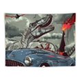 thumbnail image 5 of Awpe Funny Jurassic Dinosaur World Abstract T-Rex Wall Hanging Tapestry Painting, 5 of 6