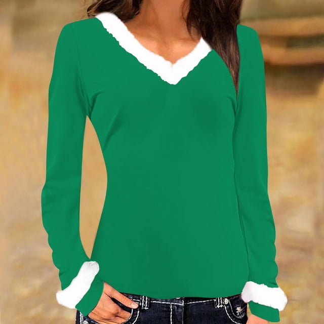 Liquidation à Moins de 7!Sevevn Collier à Col Solide pour Femmes Manches Longues Cadeau pour Adultes Vert TTTTG