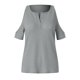 thumbnail image 2 of Gibobby Camiseta de manga corta para mujer Verano nuevas damas casual sin tirantes cuello en V manga corta color sólido camiseta(Gris,M), 2 of 5