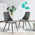 thumbnail image 3 of Homy Casa Velvet Dining Chairs Set of 2, Upholstered Kitchen Chairs with Metal Legs, Gray, 3 of 10