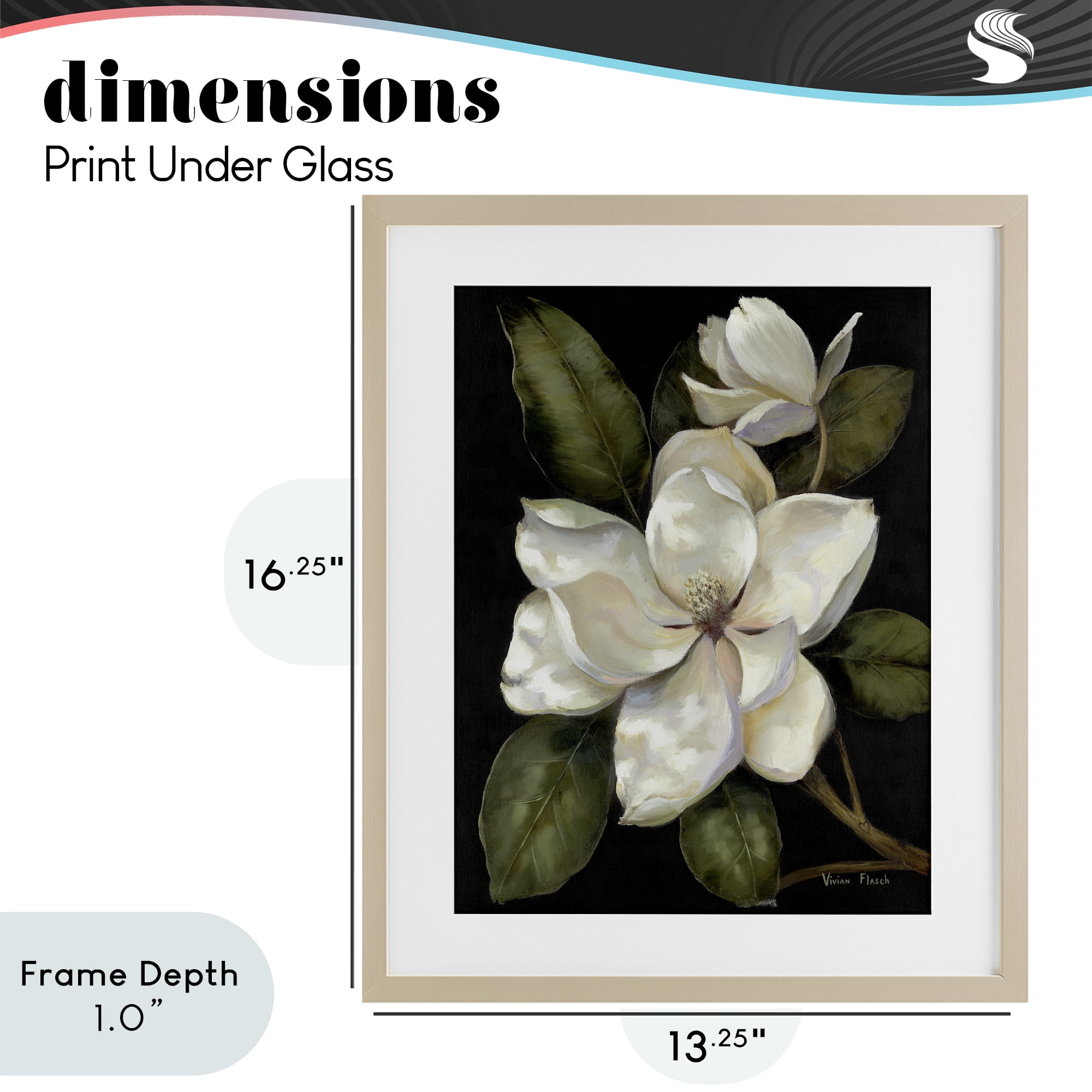 Stupell Industries Blooming Magnolia Buds Birch Framed Print Under Glass, design by Nan