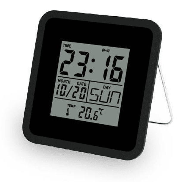 Reloj de temperatura cuadrado simple para el hogar, temporizador de cocina, reloj despertador LCD perezoso inteligente multifunción fácil de operar Vhermosa