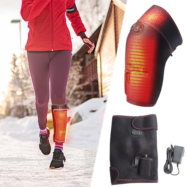 Fiudx Calentador de Rodillas Eléctrico, Tecnología de Calentamiento Invernal, Material Suave Ajustable, Protección Eficaz de Las Articulaciones, Uso Versátil para Caminar, Hacer Ejercicio y Relajarse