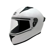 MMG Motorcycle Full Face Helmet DOT - Shiny White, BOLT M38 (X-Large)
