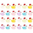 thumbnail image 1 of BRIGHTFUFU 30 Uds Mini patos de resina con sombrero de Navidad figuras de animales que brillan en la oscuridad adornos de pastel de pato Kawaii para bonsái de paisaje de musgo, 1 of 7