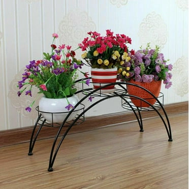 3 Pot Metal Shelves Flower Plant Stand Display Indoor Outdoor Garden Patio Decor