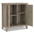 thumbnail image 6 of Simpli Home Burlington 30 inch Wide Solid Wood Transitional Low Storage Cabinet in Distressed Grey, 6 of 12