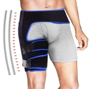 Hip Brace - Groin Wrap, Adjustable Support for Hip - for Hip Flexor Strain, Groin Pull, Hamstring, Hip Flexor Strain, Sciatica brace for Men, Women