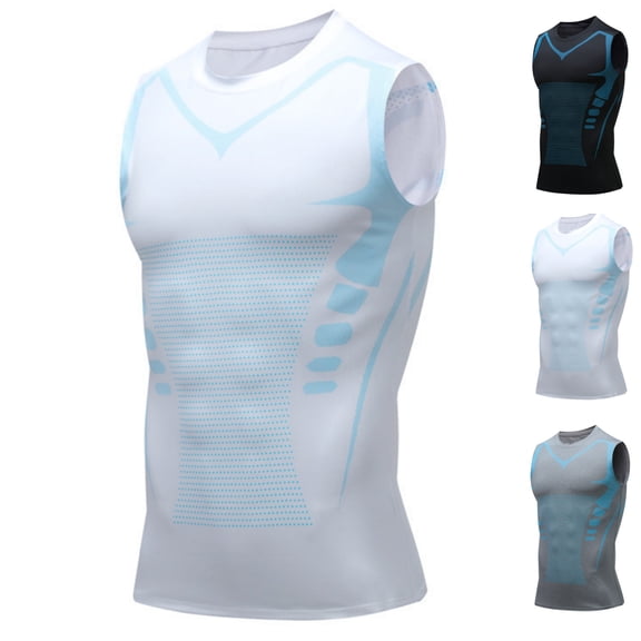 HAJWOH Compression Shirt Men Shaping Shirt Tank Wicking Breathable Sleeveless Shirt