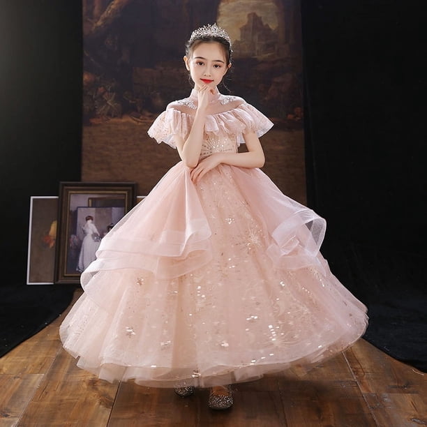 Vestido de pasarela para niños, vestido de princesa anfitriona, vestido de niña de las flores, boda, niña, cumpleaños de niña, hilo hinchado