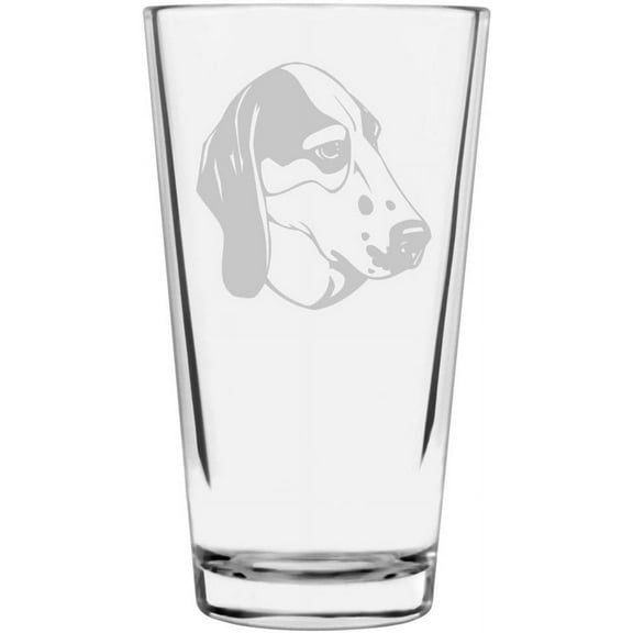 Treeing Walker Coonhound Dog Themed Etched All Purpose 16oz Libbey Pint Glass