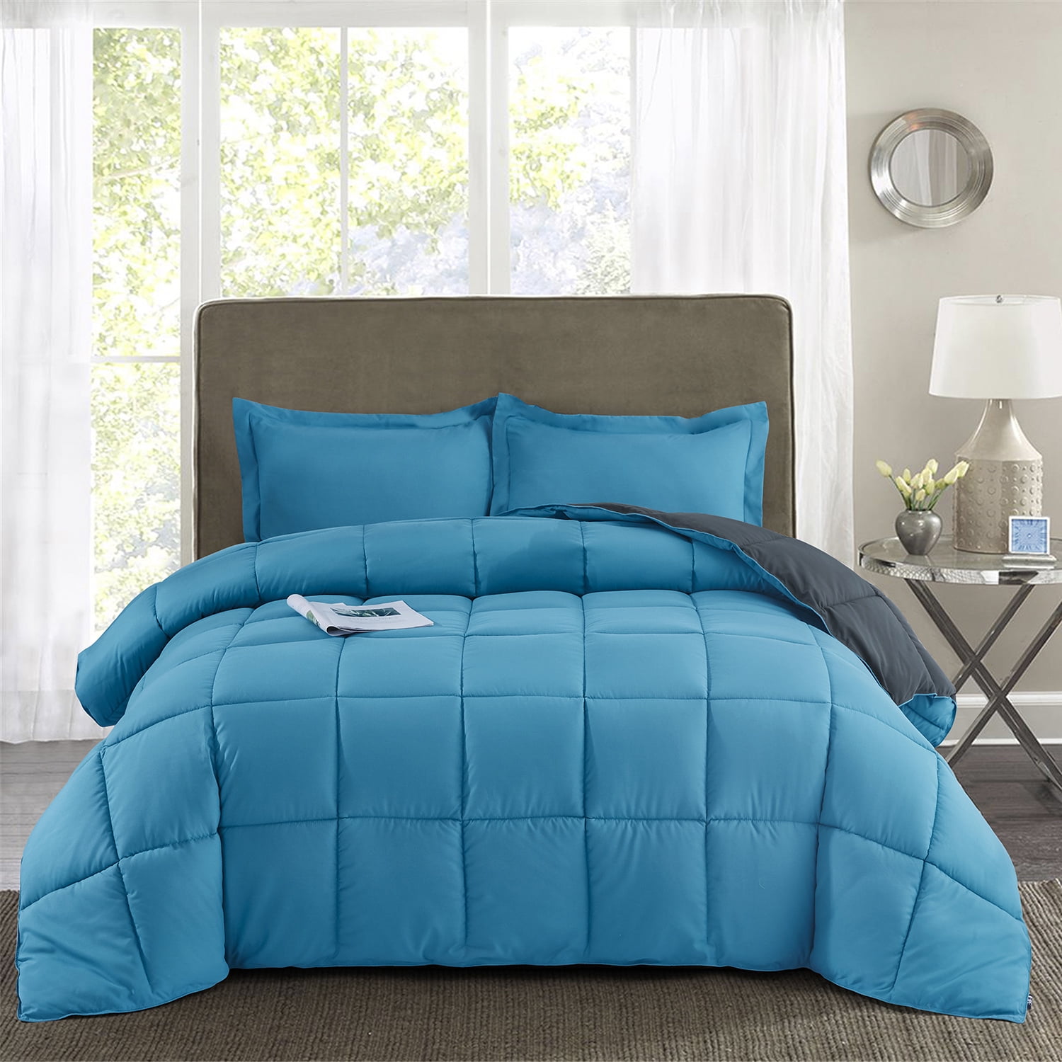 HIG Turquoise AllSeason Reversible Down Alternative Quilted Comforter