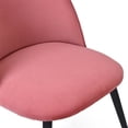 thumbnail image 6 of Dining Chairs Set of 4, Velvet Upholstered Comfy Living Room Chairs, Modern Vanity Chair with Ergonomic Backrest and Metal Legs for Dining Room Bedroom, Pink, 6 of 7