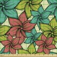 thumbnail image 2 of Ambesonne Floral Fabric by the Yard Upholstery, Exotic Flowers Aloha Summer, 1 Yard, Multicolor, 2 of 5