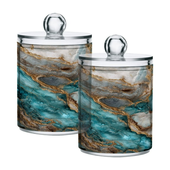High-value clear storage jars keep life organized and within reach one sizex4 Turquoise and Gold Marble