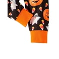 thumbnail image 3 of Qiylii Girl Halloween Pumpkin Print Long Sleeve Romper+Long Pants with Headband, 3 of 8