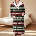 thumbnail image 2 of Women's Fleece Plush Robe Long Warm Plush Bathrobe Loungewear Jacket Printed Comfort Robe, 2 of 5