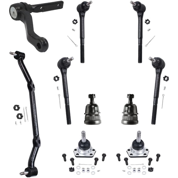 Detroit Axle - 10pc 2WD Tie Rods Ball Joints Front Center Link Idler Arm Replacement for Chevy S10