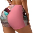 thumbnail image 2 of Kdxio Cool Cat Pink Sunglasses Print Workout Shorts for Women Seamless Soft Smooth Gym Yoga Scrunch Active Shorts, 2 of 5