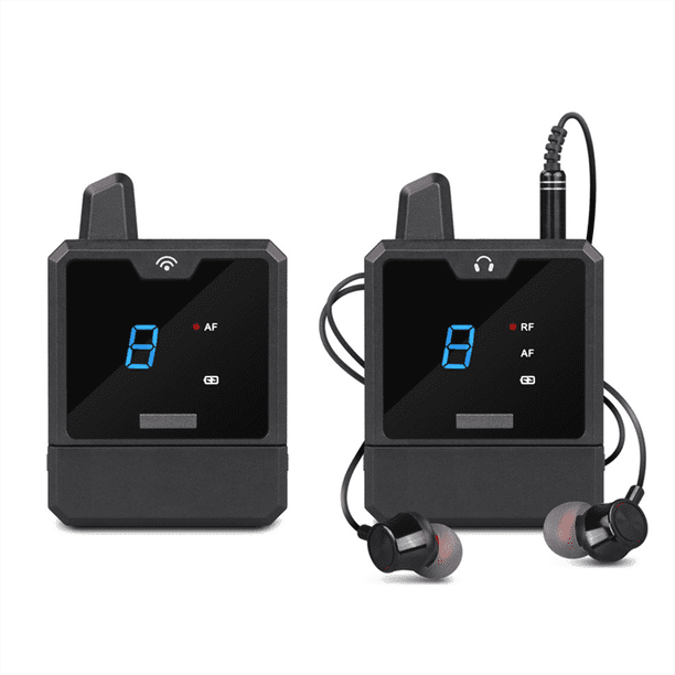 de Monitoreo Intraauricular Inalámbrico UHF IEM Audio-Mini UHF Recargable para Monitoreo de Audio de Música Transmisión en