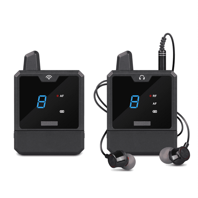 de Monitoreo Intraauricular Inalámbrico UHF IEM Audio-Mini UHF Recargable para Monitoreo de Audio de Música Transmisión en