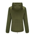 thumbnail image 6 of pstuiky Jackets for Women, Women Solid Color V-Neck Long Sleeve Jacket Relaxed Fit Casual Oversized Rain Jacket Womens Coats for Women Up to 50% Off Army Green XXXL, 6 of 6