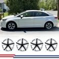 4Pcs/Set 16" Hubcaps Wheel Rims Cover For 2016-2025 Honda Civic SEDAN Compatible With Steel Wheels Snap On Installation ABS PC Material(16-Inch,Silver Lacquer & Black Lacquer)