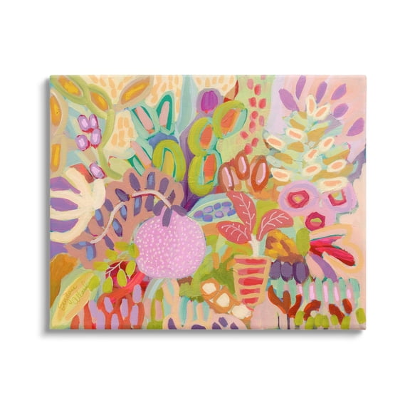 Stupell Industries Vivid Abstract Botanical Plants Botanical & Floral Painting Gallery Wrapped Canvas Print Wall Art