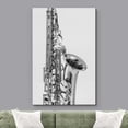 thumbnail image 2 of wall26 Framed Canvas Print Wall Art Black &amp; White Chrome Saxophone Close Up Music Instruments Photography Realism Bohemian Scenic Relax/Calm Dark for Living Room, Bedroom, Office - 32"x48&qu, 2 of 5
